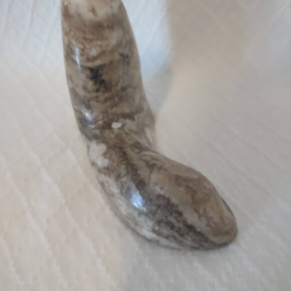 Vintage Stone Walrus Carving 4 Inch Tall Hand Carved Arctic Animal Figurine - Picture 5 of 12